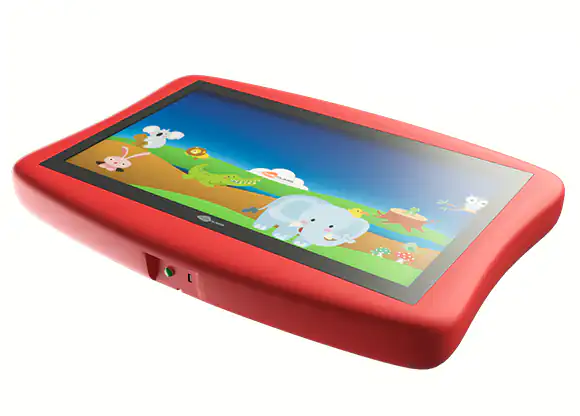 Pantalla digital interactiva infantil  para kids corners y colegios en rojo