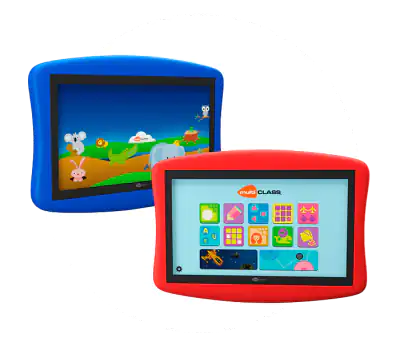 Pantalla digital interactiva infantil multiCLASS Kids Pad para niños en educacion infantil en dos colores, rojo y azul